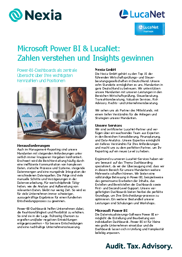 Microsoft Power BI & LucaNet: Zahlen verstehen und Insights gewinnen