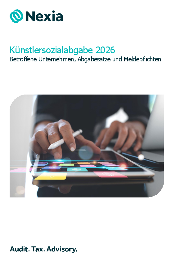Künstlersozialabgabe 2026 PDF zur Mandanteninfo: Künstlersozialabgabe 2026