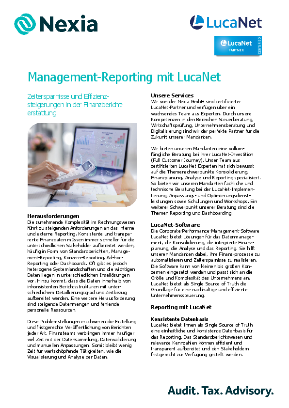 Management-Reporting mit LucaNet