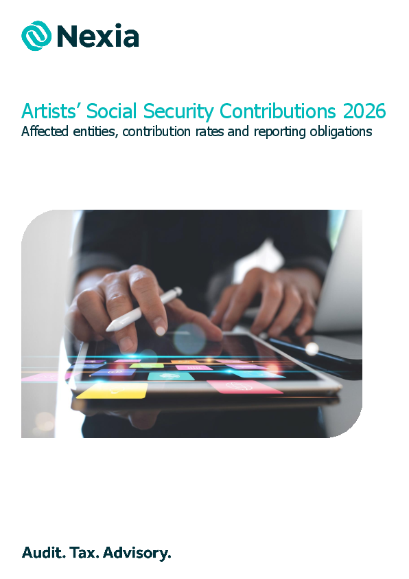 Artists’ Social Security Contributions 2026 PDF for client information on the topic: Artists’ Social Security Contributions 2026