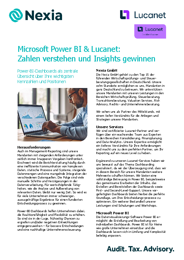 Microsoft Power BI & Lucanet: Zahlen verstehen und Insights gewinnen