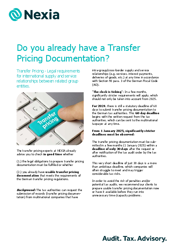 Do you already have a Transfer Pricing Documentation?