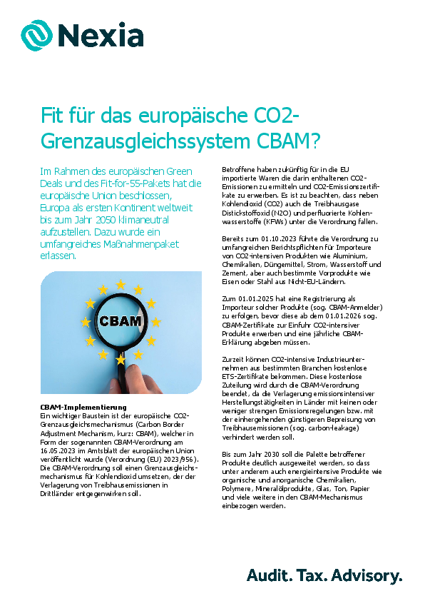 Fit für das europäische CO2-Grenzausgleichssystem CBAM?