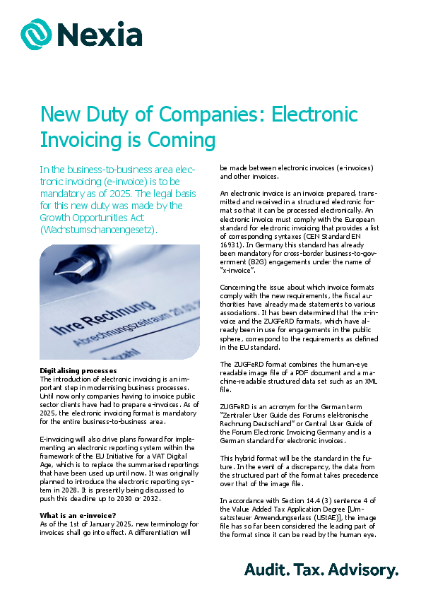 New Duty of Companies: Electronic Invoicing is Coming