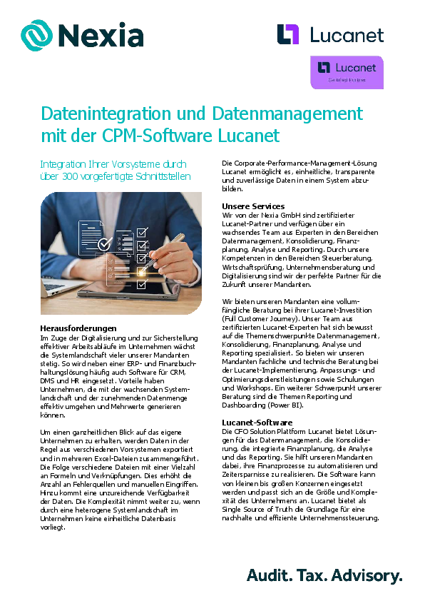 Datenintegration und Datenmanagement mit der CPM-Software Lucanet